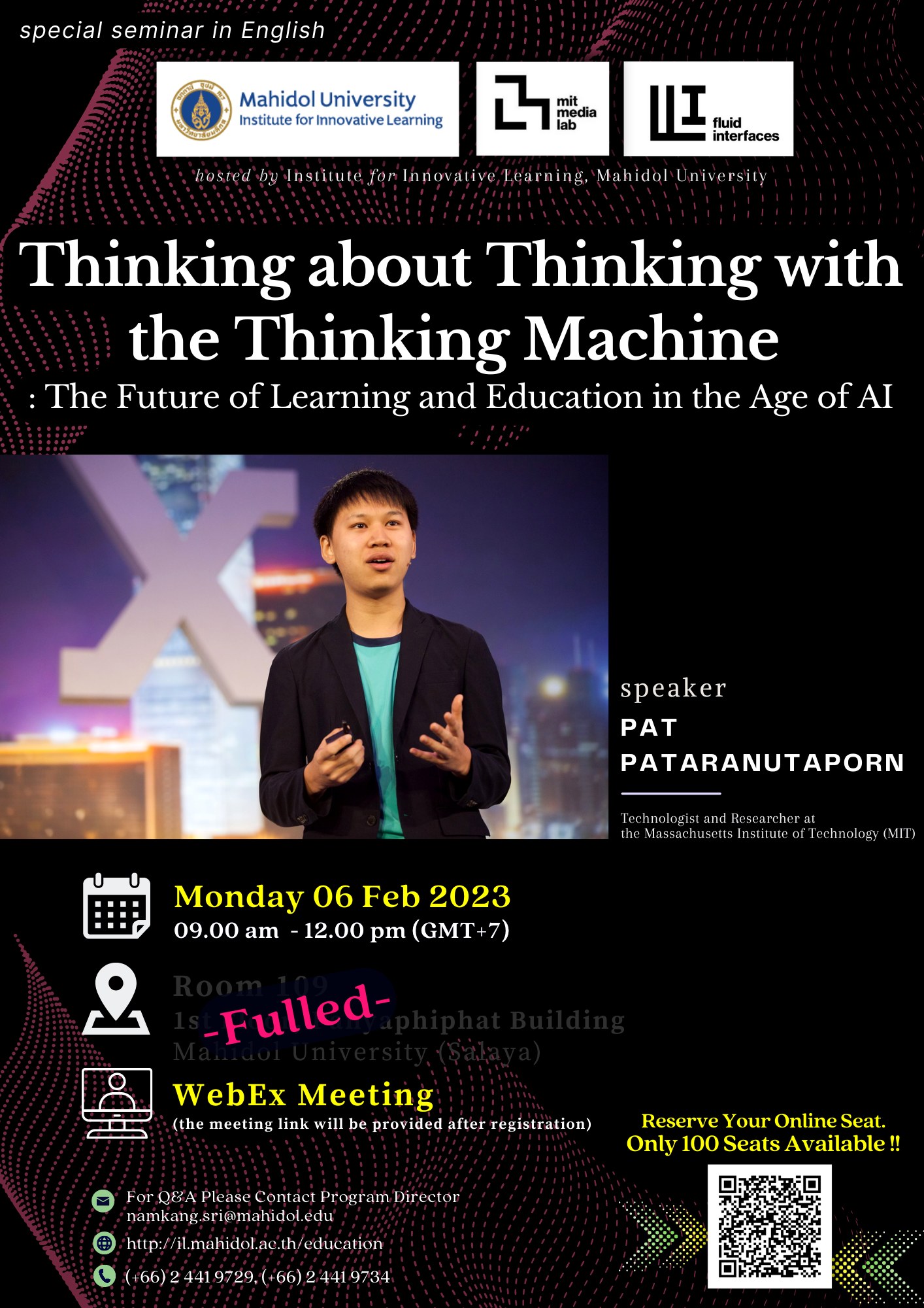 Special Seminar “Thinking about thinking with the thinking machine: The future of learning and education in the age of AI”