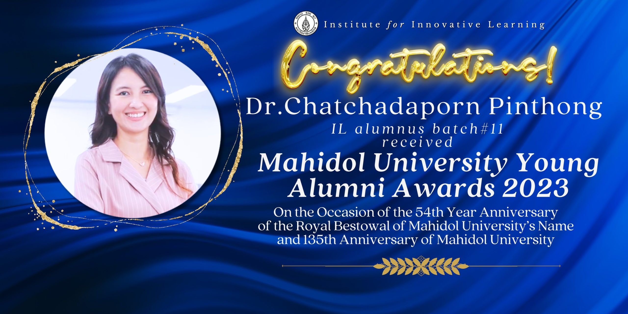 Congratulations to Dr.Chatchadaporn Pinthong